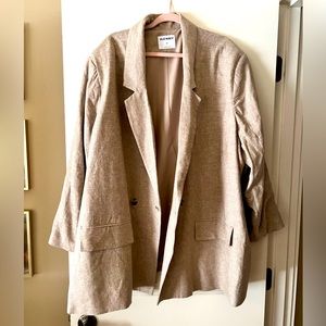 Plus Size Tan Linen Blazer NEW